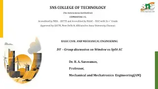 DT - Group discussion on Window vs Split AC | Basic Mechanical Engineering | SNS Institutions