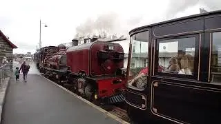 F&WHR. Garratt engine NG130 leaving Porthmadog Harbour Station. Tuesday 26/8/2025.