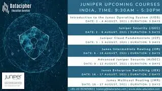 Juniper Networks Authorized Trainings August 2021