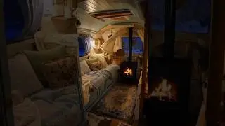Winter RV Fireplace 🔥❄️ Snowfall Sounds for Relax & Sleep Cozy