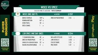 WSCC One Day 1's v LSR SMCC One Day Ones