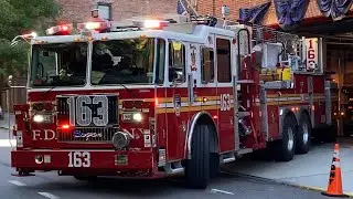 ⁴ᴷ NEW YORK CITY FIRE DEPARTMENT *** BRAND NEW TOWER LADDER 163*** RESPONDING TO A BOX