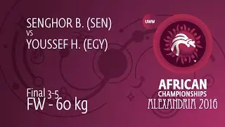 BRONZE FW - 60 kg: H. YOUSSEF (EGY) df. B. SENGHOR (SEN) by FALL, 0-0