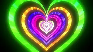 Neon Lights Heart Tunnel Fast Motion Background || VJ Loops 2021 || incredivfx