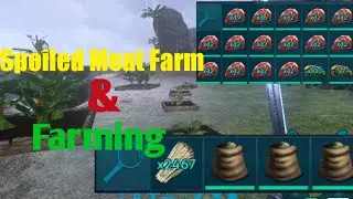 Spoiled meat farm , and how to do farming in ark mobile , ark mobile gameplay