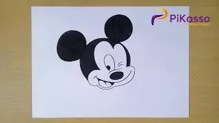 How to Draw Mickey Mouse Face step by step