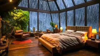 Besser Schlafen ab Minute 1 🌧️Regen am Fenster und sanfte Kaminwärme | Natürliches weißes Rauschen