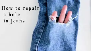 The perfect solution to mending jeans knee holes in an incredible and magical way