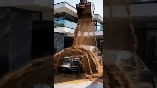 Luxury Meets Dirt: Dumping Mud on a $400,000 Rolls-Royce #mrbeast #car #rollsroyce #sand #buldozer