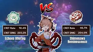Shimenawa vs Echoes Of Offering Artifacts Comparison On Yoimiya [Genshin Impact]