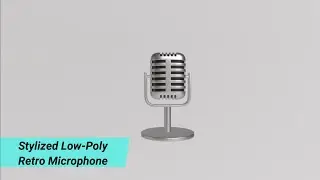 Stylized Low-Poly Retro Microphone