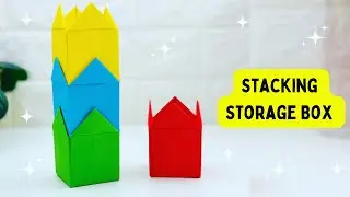 DIY MINI PAPER Stacking Storage Stand / PAPER CRAFT/ Small Storage Box DIY / Desk Organizer Stand