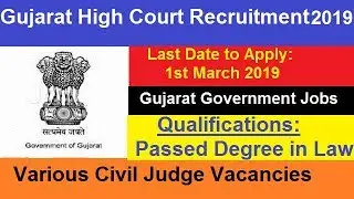 Gujarat High Court Recruitment 2019 | Apply Online for Various Civil Judge Vacancies @