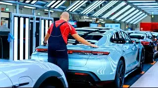 Production New 2025 Porsche Taycan in Factory at Stuttgart-Zuffenhausen, Germany.