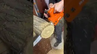 atch This Chainsaw Slice Through Solid Wood 🌲