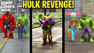 HULK & RED HULK RESCUE SPIDERMAN & IRONMAN FROM THANOS & ZOMBIE VS HULK #gta #gta5 #hulk #gaming