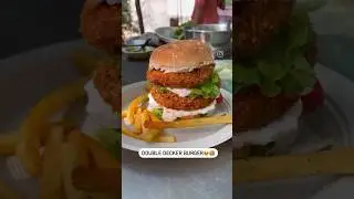Double Decker Burger😍🍔 #burger #vegburger #desiburger #shortsfeed #shorts