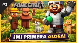 🧑&zwj;🌾🐱 Visito una aldea por primera vez | Minecraft Survival