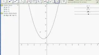 Tracé d'une parabole paramétrée avec Geogebra