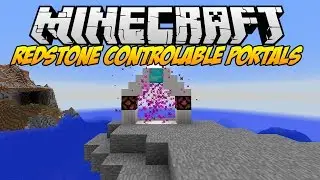 Redstone controllable multiblock portals in vanilla Minecraft