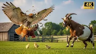 When a Goat Begs for Help to Save a Mother Chicken from Hawk &ndash; Rescuing The Injured Mother Chicken