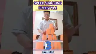 A Crazy Fast Speed Stacking Freestyle 2/3's Cycle in 4.784 Seconds! #shorts