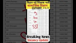 Bpsc Shikshak Bharti 2.0 || social science 9 to 10 cutoff