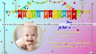 WhatsApp Shareable Kids Birthday Video Invitation | Animated Birthday E-card Invitation | inviter