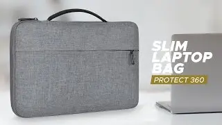 FATMUG Laptop Sleeve 14in Laptop-360 Degree Protected Case-with soft &thick plush padding-Light Grey