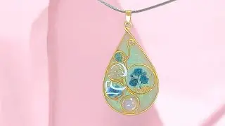 UV resin and flower  wire wrap pendant Part 2