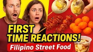 Foreigners Try Filipino Street Food for the First Time | Balut, Isaw, Kwek-Kwek & More!