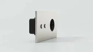 Rectangular solution Proxima series for a 2 fold button and a power socket   DE