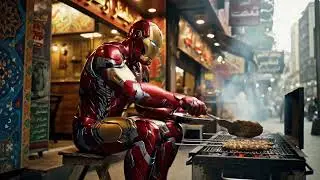 Iron Man Cooks Afghan Kebab with High-Tech Grill 🍢🔥 | Stark-Style BBQ!