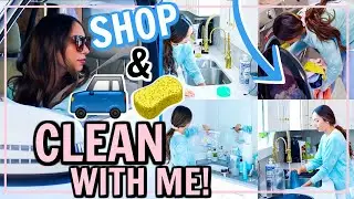CLEAN WITH ME and SHOP WITH ME! CLEANING MY KITCHEN, BATHROOM, ETC + TARGET CLOTHING HAUL