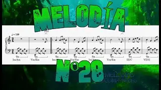 N&ordm;28 Melod&iacute;a acompa&ntilde;ada  - Piano - Partitura - (ABCAB)