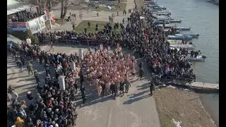 Snimak dronom: Plivanje za Časni krst na Tami&scaron;u u Pančevu