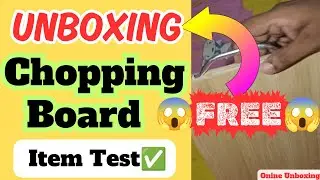 Get Free ? Wooden Bamboo Kitchen Chopping Cutting Board With Stainless Steel Handle Unboxing Video
