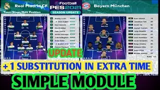 PES 2021 Simple module +1 Substitution in extra Time 2025
