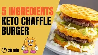 5 Ingredients Keto Chaffle Waffle Burger | 5g Nett Carbs only