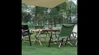 Outdoor Beech Egg Roll Table Outdoor Folding Foreign Trade Solid Wood Portable Table