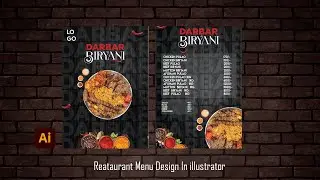 Restaurant menu design in illustrator | Creator ninety | illustrator tutorial |