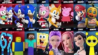 Sonic vs Roblox vs Minecraft vs Brainrot vs Peppa vs Mario vs SpongeBob | Super Smash Bros Ultimate