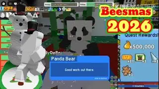 Завершение задания &laquo;Панда на Рождество&raquo; в обновлении Beesmas Simulator.