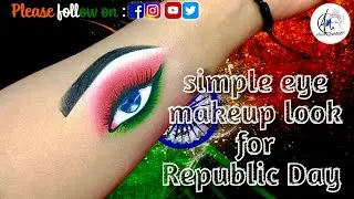 Simple Eye Makeup Look for Republic Day 🧡🤍💚| Indian flag special eye makeup | #republicday #makeup