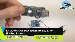 Ładowarka dla pakietu 1S, 3,7V - (Li-Pol, Li-Ion), na USB 5V prąd ładowania 1A