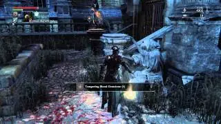 Bloodborne - Old Yharnam: Old Hunter Djura Fight (Falls) Retrieve Powder Keg Hunter's Badge Sequence