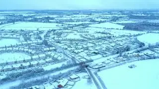 High over a snowy monasterevin