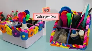 How to make pen holder with clay 😍| DIY cute organizer 😉| Cute Desk Organizer
