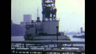 Floating Crane Titan passing Duke Street Lifting Bridge, Wallasey, Birkenhead Docks c. 1965