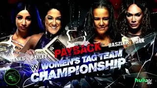 WWE Payback 2020 Bayley & Sasha Banks vs Nia Jax & Shayna Blaszer Official Match Card HD